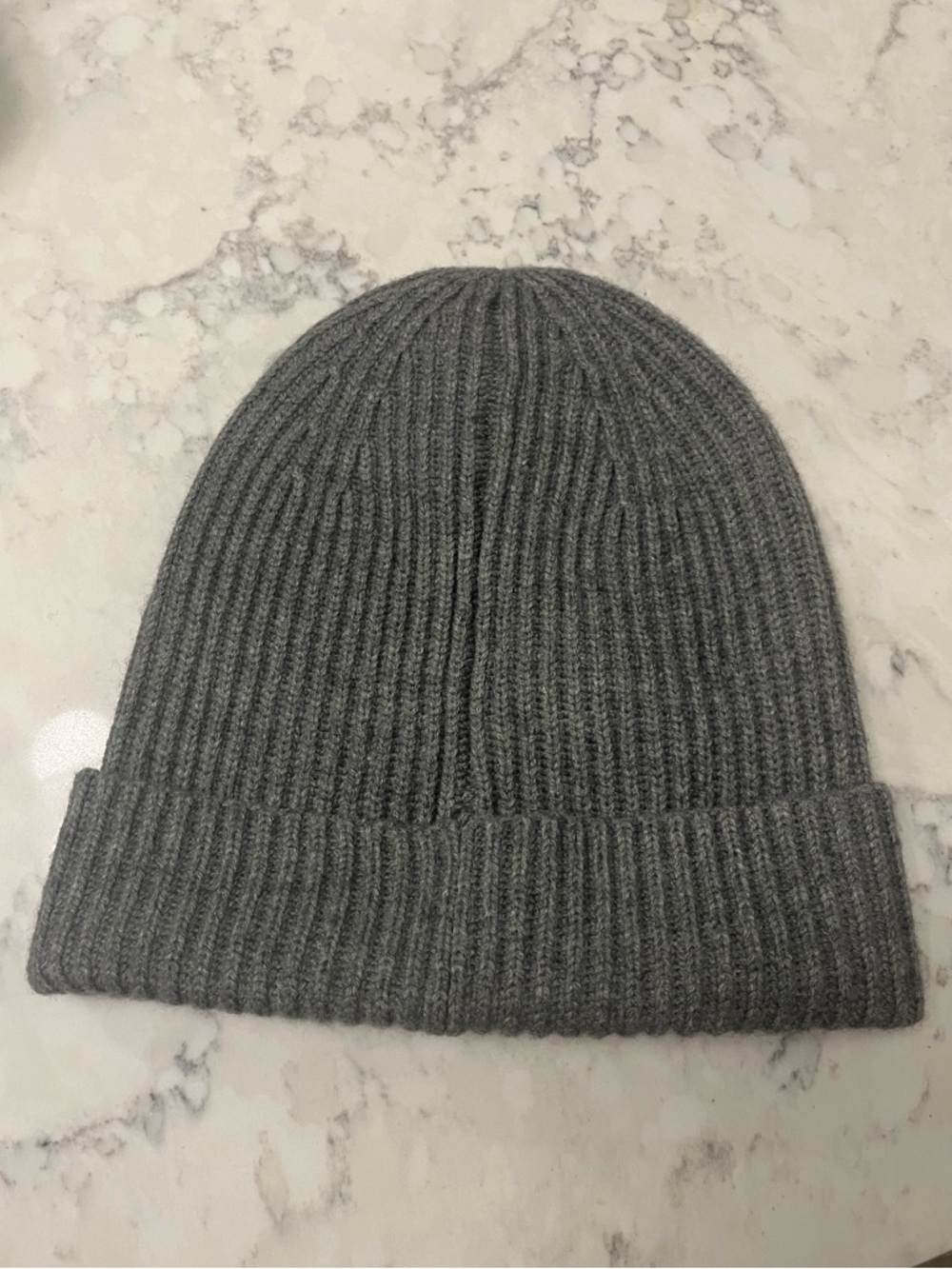 All Saints Grey Ribbed Beanie - Picture 2 of 3
